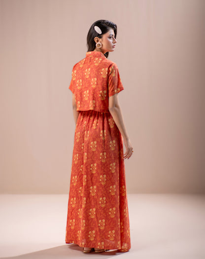 PRINTED RAW SILK 2PCS SUIT