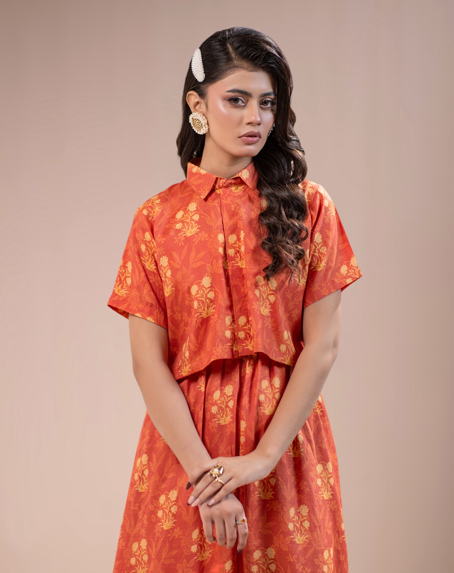 PRINTED RAW SILK 2PCS SUIT