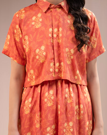 PRINTED RAW SILK 2PCS SUIT