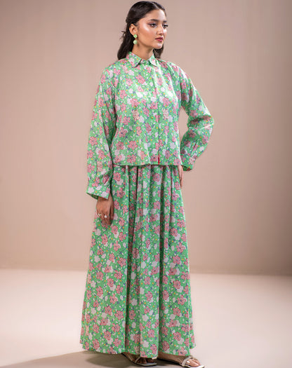 PRINTED RAW SILK 2PCS SUIT