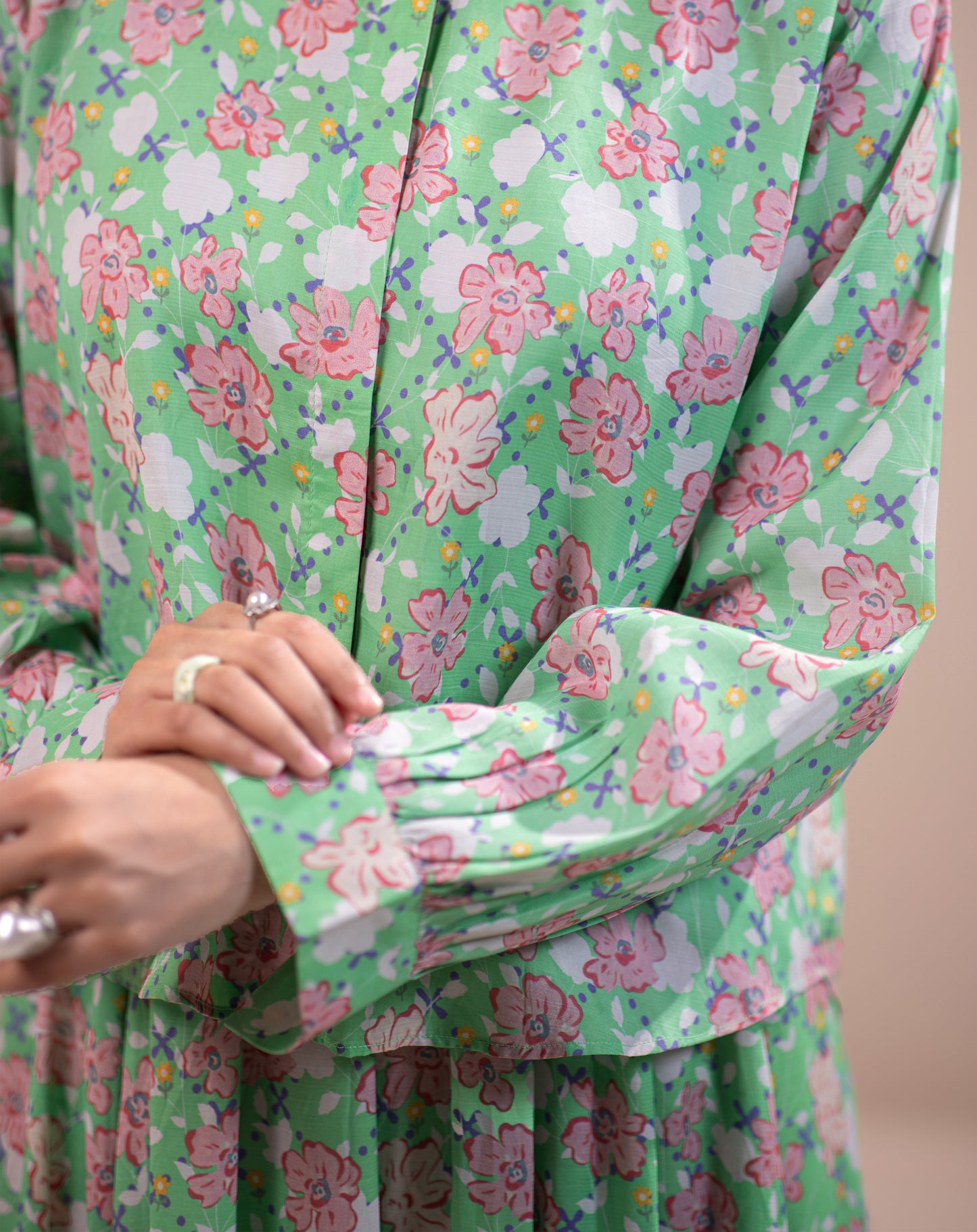 PRINTED RAW SILK 2PCS SUIT