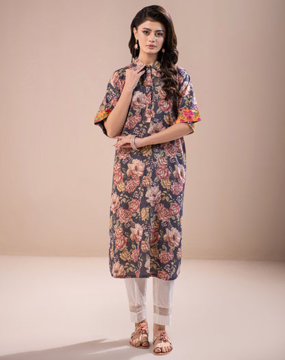 PRINTED 1PCS CHAMBRAY SHIRT