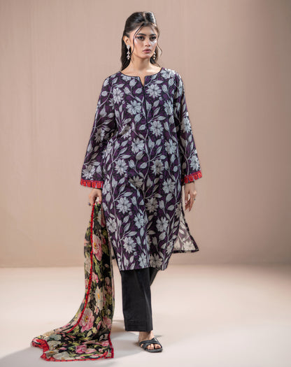 PRINTED KHADDAR 3PCS SUIT